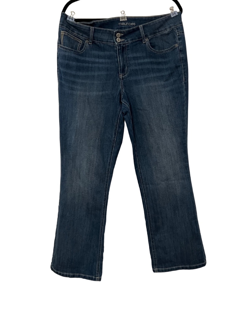 Maurices Bootcut Jeans Dark Wash Flap Back Pocket Stretch Size 16 Regular